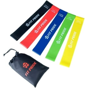 Fit Pride Pioneer Rona Resistance Bands Exercise Bands, Set of 5, Workout Bands for Ankle, Leg, Stretching, Physical Therapy, Yoga and Home Fitness with Carry Bag