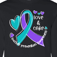 thumbnail image 4 of Inktastic Love and Care Suicide Prevention Awareness Ribbon and Hearts Long Sleeve T-Shirt, 4 of 5