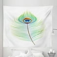 thumbnail image 1 of Feather Tapestry, Illustration of a Single Retro Style Ornamental Close up Graphical Image, Fabric Wall Hanging Decor for Bedroom Living Room Dorm, 5 Sizes, Fern Green Multicolor, by Ambesonne, 1 of 1