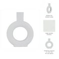 thumbnail image 4 of Modern Stoneware Ceramic Vase - Minimalist Decorative Accent for Home, Office, Bedroom & Living Room - Contemporary Round Hollow Design - 9" White, 4 of 10