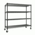 thumbnail image 1 of Garvee Étagère de Rangement en Métal à 4 Niveaux avec Roulettes, Tablette de Rack Ajustable, 59 Pouces x 17.7 Pouces x 71.8 Pouces, Noir, 1 of 9