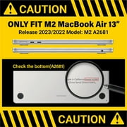 IBENZER MacBook Air 13 inch case 2025 2024 2023 2022 M5 A3449 M4 A3240 M3 A3113 M2 A2681, Hard Shell Case & Keyboard Cover & Type-C Adapter, Black, W-MAT13-KK-BK+1TC