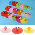 thumbnail image 5 of Cute Tea Coffee Lids Cap Silicone Cup Cover Dustproof Leakproof Suction Cup Cover 1, 5 of 8