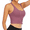 Rose purple, variant on Wacanda Women Yoga Vest Underwear Yoga Fitness Sports Bra Comfort Underwear Athletic Vest Sport Bra Padded Vest Ladies Casual Vest