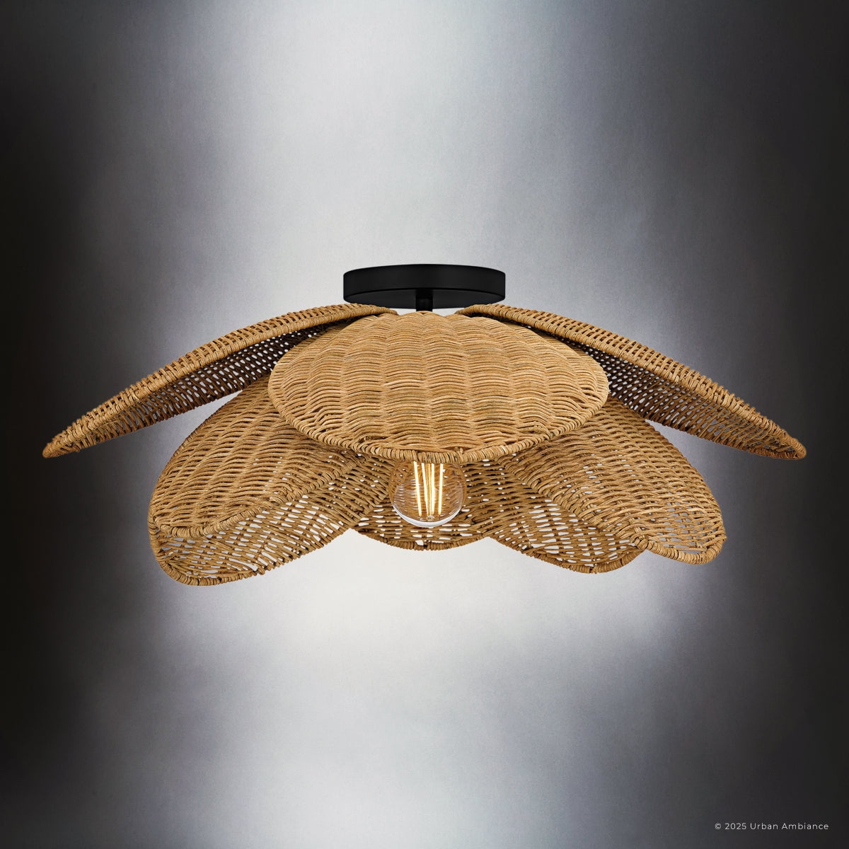 Luxury Coastal Ceiling Light, Matte Black, UQL6570