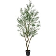thumbnail image 3 of OLIVIVI Artificial Olive Tree 7FT Tall Faux Silk Plant for Home Office Decor Indoor Outdoor Fake Lifelike Potted Plant with Wood Branches 1 pack, 3 of 12