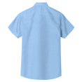 thumbnail image 6 of Basic Mens Short Sleeve Cotton Linen Shirt Button Up Turn Down Collar Casual Summer Beach Vacation Breathable Solid Shirt Light Blue 3XL, 6 of 6