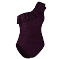 thumbnail image 5 of Mycoco Womens One Piece Swimsuits One Shoulder Ruched Ruffle Monokini Bathing Suits, 5 of 9
