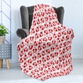 thumbnail image 4 of Valentines Soft Flannel Fleece Throw Blanket, Romantic Feelings Illustration with Hearts and Flowers Valentines Day, Cozy Plush for Indoor and Outdoor Use, 60" x 80", Dark Coral White, by Ambesonne, 4 of 5