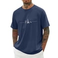 thumbnail image 3 of Mens T Shirts with Pockets Quarter Sleeve Big and Tall T Shirts Loungewear Loose Fit Gradient Boat Neck Casual Beach Basic Tee, 3 of 5