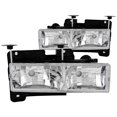 thumbnail image 1 of ANZO USA Headlight Assembly 111136 Crystal; Bulb Not Included; Standard Beam; Clear Lens; Chrome Plated Housing; Set Of 2, 1 of 2