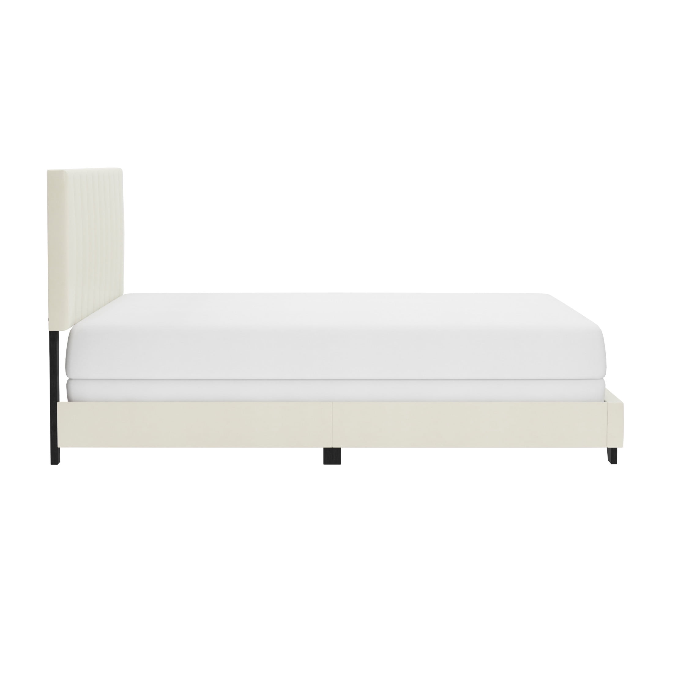 Reece Channel Stitched Upholstered King Bed, Ivory, by Hillsdale Living Essentials