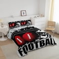 thumbnail image 2 of Erosebridal Football Comforter Sports Theme Bedding Set Soccer Ball Black White Red Comforter Set ren Teens Bedroom Decor 3D America Football Print Duvet Set King Size, 2 of 6