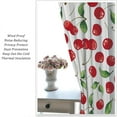thumbnail image 4 of Fruit Berry Curtains, Fresh Red Cherry Berry Summer Green Garden Rod Pocket Blackout Window Treaments Drapes for Dining Room Kitchen Cafe, 84" W X 84" L, 4 of 6