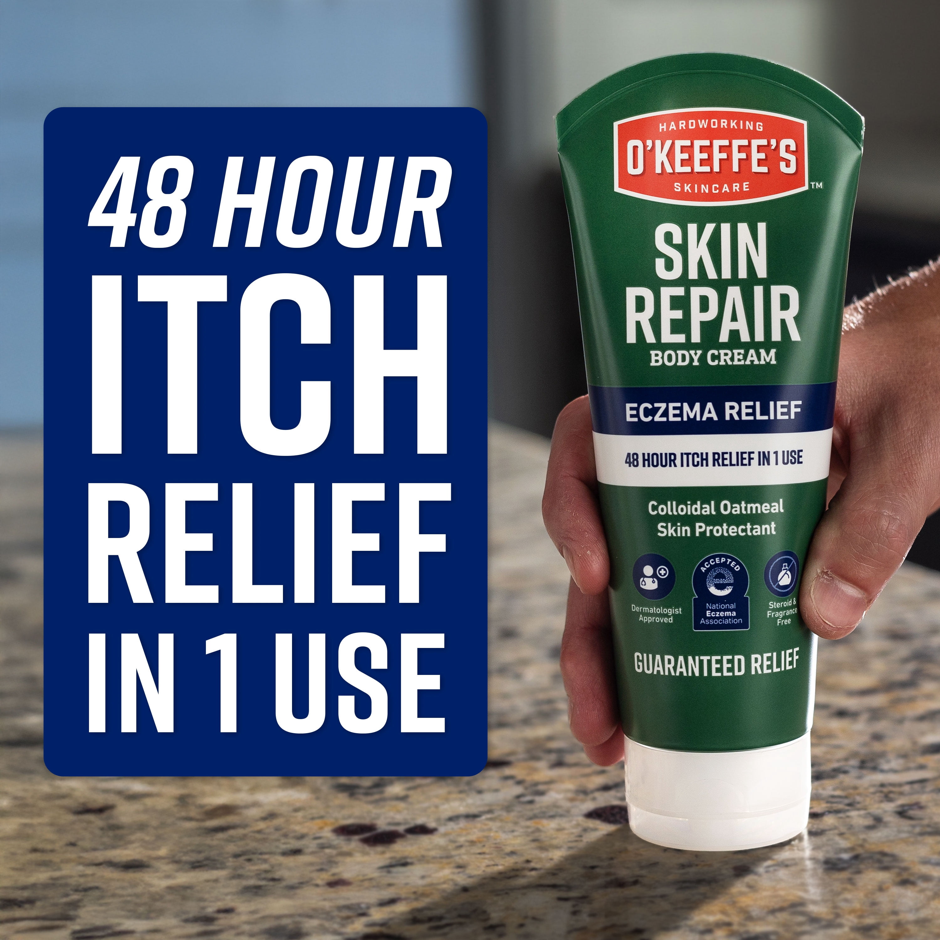 O’Keeffe’s Skin Repair Eczema Relief Body Cream, 48 Hour Moisture, 2% Colloidal Oatmeal, Unscented, 7oz Tube