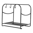 thumbnail image 4 of Estante de baño, soporte de almacenamiento para lavabo con ganchos, ligero, para el hogar, ahorra espacio, práctico y resistente, organizador de soporte de hierro. Negro, 4 of 8