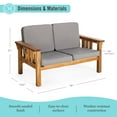 thumbnail image 2 of Martha Stewart Kids Outdoor Sofa Chair: Acacia Wood Outdoor Couch for Kids w/ Cushions, 10" Seat Height | Montessori Furniture for Backyard & Patio, 2 of 8