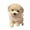 F003- Khaki, variant on Squeeze Relaxation, 5 Inch Plush Textured White Dog Squeeze Figurine, Poodle Figurine Decor Cute Animal Ornament, Christmas Gift Stocking Stuffer Squeeze, Fun Squeeze Movement to