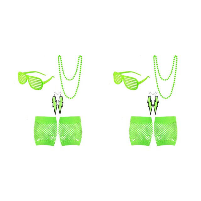 Ounissouiy 1 Juego de disfraces de los años 80, luminosa, cómodos accesorios de Cosplay, ropa de propósito especial, estilo 2 verde estilo2 verde 2piezas