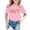 Pink, variant on HCYSFG Girls Back To School Top Short Sleeve Kindergarten Graphic Print Crew Neck T Shirt School Wear Tee