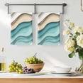 thumbnail image 3 of Teal Brown Ombre Kitchen Towels Set of 1, Modern Abstract Moire Art Geometric Absorbent Dish Towels for Kitchen, Microfiber Hand Towel, Quick Drying Tea Towel for Cleaning Decorative Dishcloths, 3 of 7