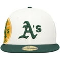 thumbnail image 2 of Men's New Era White/Green Athletics Major Sidepatch 59FIFTY Fitted Hat, 2 of 6