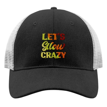 Glitter Baseball Hats Lets A Glow Crazy Embroidery Dad Hat for Men Trendy Adjustable for Fishing