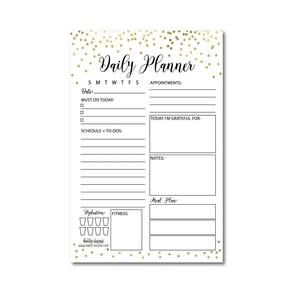 Work Day Schedule Planner Minimalist Style Work Organizer Schedule Notepad To-Do list