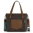 thumbnail image 7 of Wrangler Weatern Tote Bag for Women Medium Sized Aztec Handbags with Crossbody Strap, Coffee-turquoise, 7 of 7