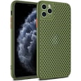 thumbnail image 1 of Heat Dissipation Phone Case, New Breathable Hollow Cellular Hole Heat Dissipation Case Full Back Camera Lens Protection Ultra Slim TPU Case Cover-Army Green, 1 of 6