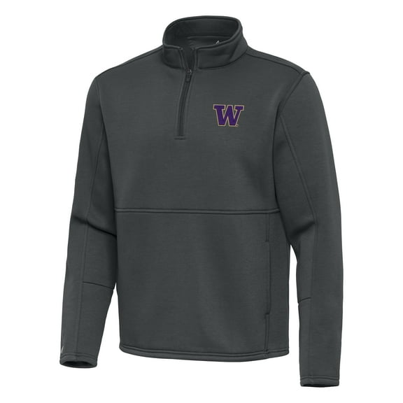 Men's Antigua Pewter Washington Huskies Twist Quarter-Zip Pullover Jacket
