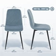 thumbnail image 3 of HOMCOM Dining Chairs Set of 4, Kitchen Chair with Metal Legs, Light Blue, 3 of 10
