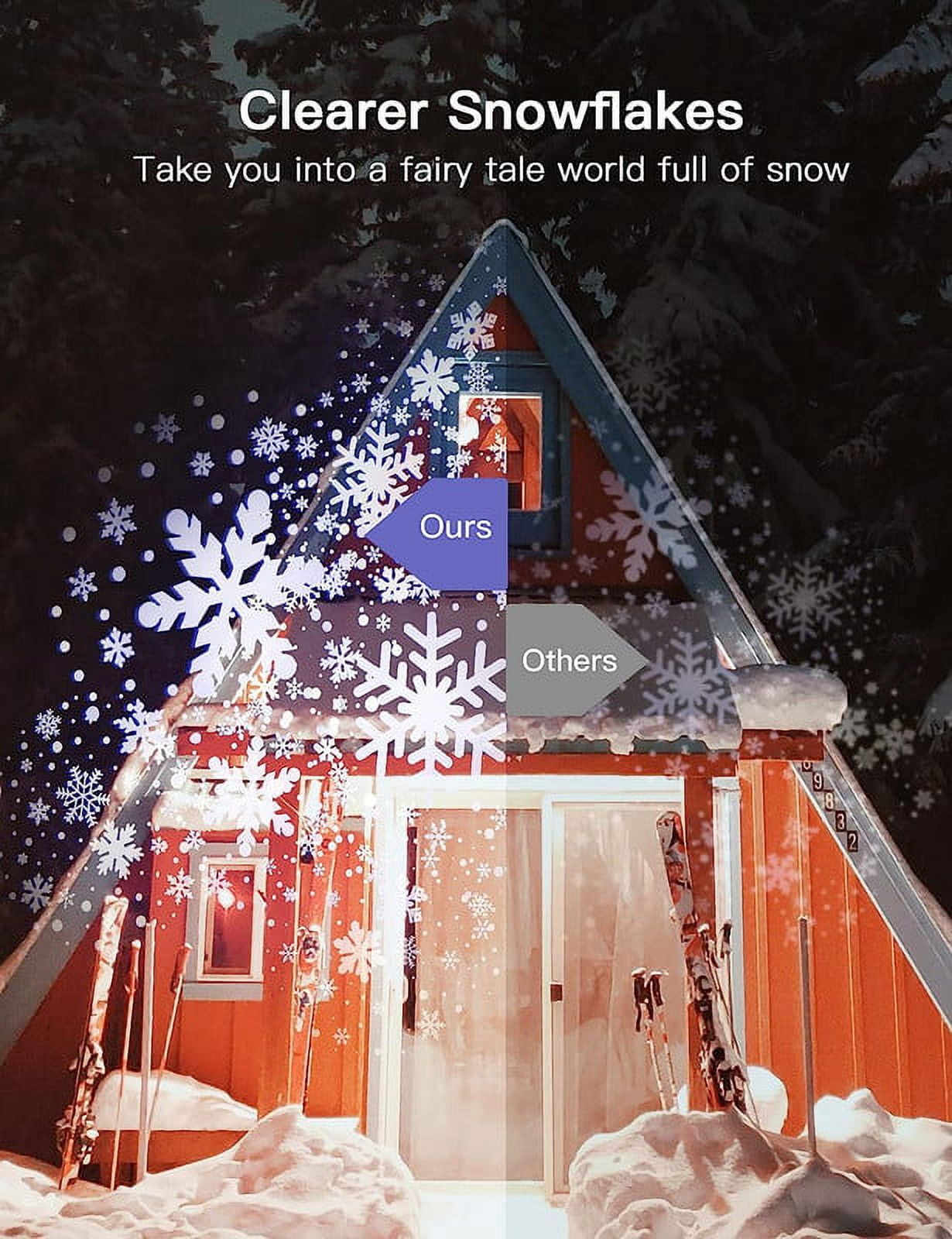Christmas Snowflake Projector Lights, Double Head IP65 Waterproof Led Snowfall Show Outdoor, Christmas Decorations, Ideal for Xmas Holiday Party Wedding Garden Patio