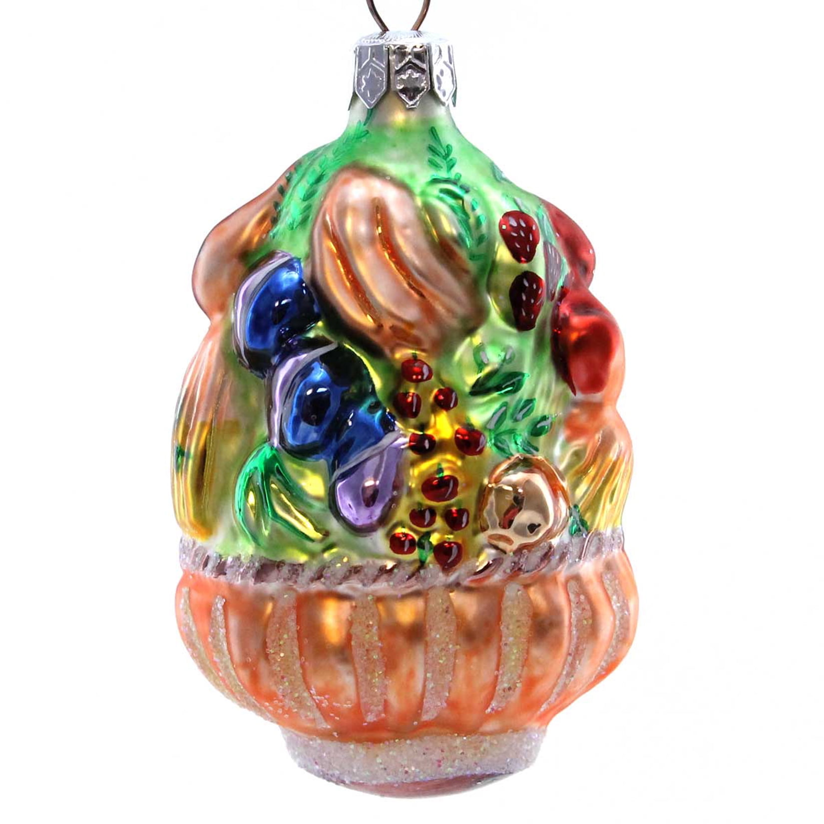 Christopher Radko HARVEST CHRISTMAS Glass Basket Fruits Vegetables ...