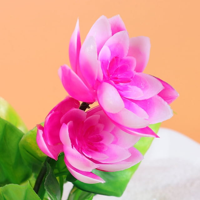 WEUVEB 1Pc Simulation Water Grass Artificial Lotus Flower Aquarium Plants Durable Plastic