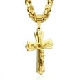 thumbnail image 2 of Lovelords Religious Jesus 14k Yellow Gold Cross Necklace Men Crucifix Pendant with Chain Necklaces Male Necklace Jewelry, 2 of 8
