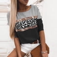 thumbnail image 4 of Gibobby Blusas Holgada Imprimir O-cuello Camisas Tops Moda Mujer Camiseta Lentejuelas Tallas grandes Tops（Negro， S), 4 of 5