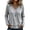 08#Gray, variant on Womens Tops Summer Casual Fringe Distressed V Neck Shirts Long Sleeve Fringe Cotton Linen Blouses Raw Edge Hem Black L