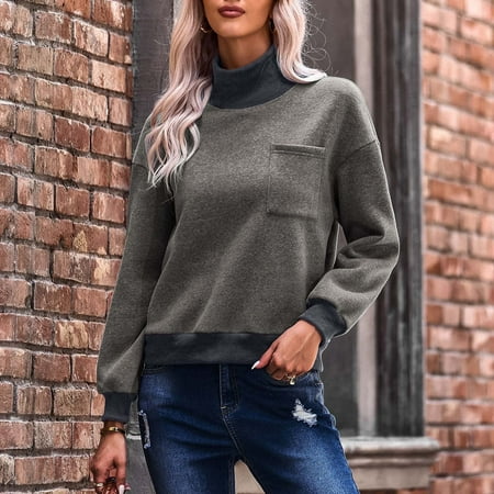 

Spf Shirts for Women Long Sleeve Long Sleeve Rash Guard Women High Collar Sun Shirts for Women Long Sleeve Uv Protection Sun Protection Clothing Women Grey L