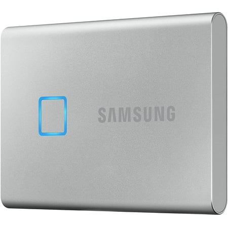 Samsung - T7 Touch 2TB External USB 3.2 Gen 2 Portable SSD with Hardware Encryption - Silver