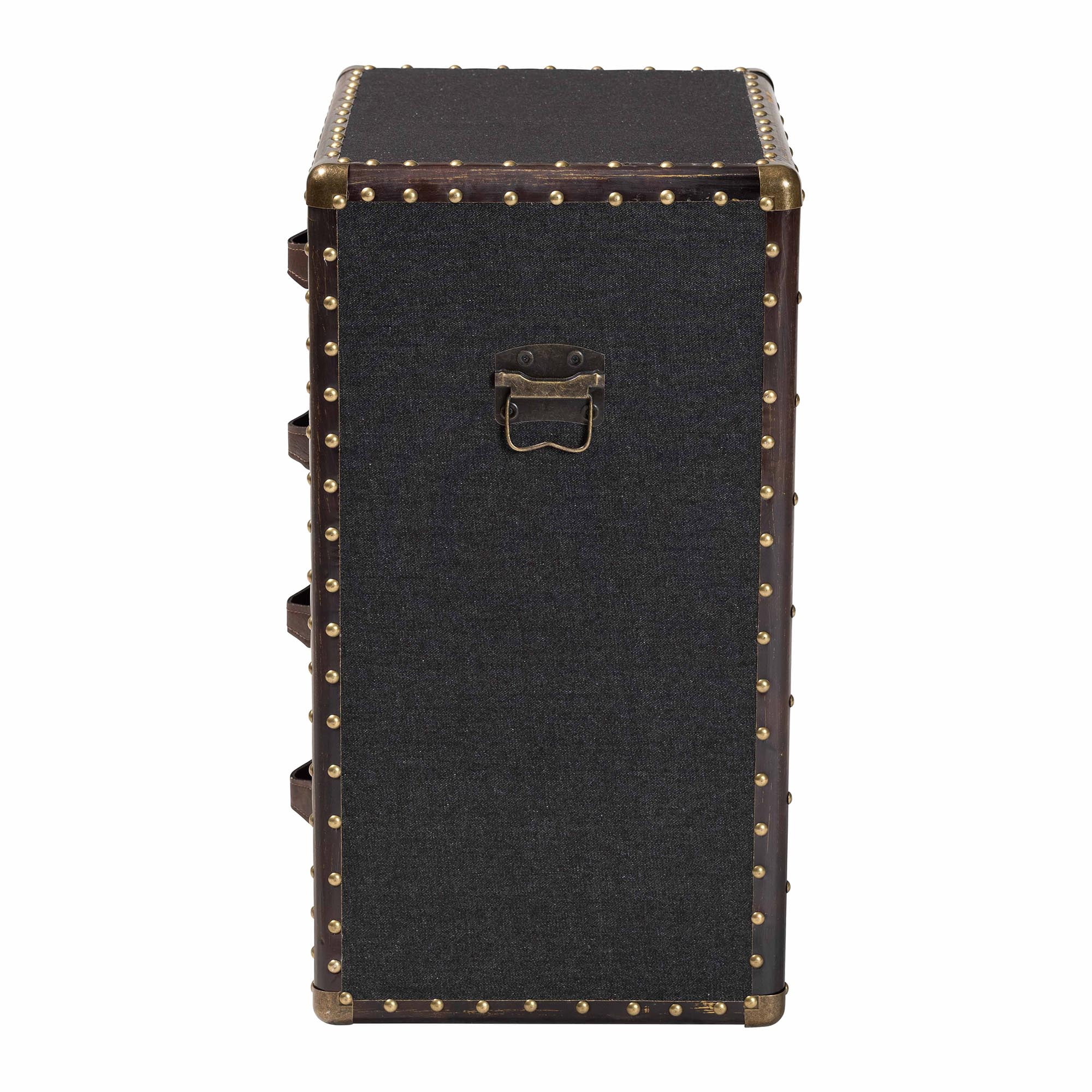 Baxton Studio Jaelyn Vintage End Table, 4-Drawer, Dark Brown