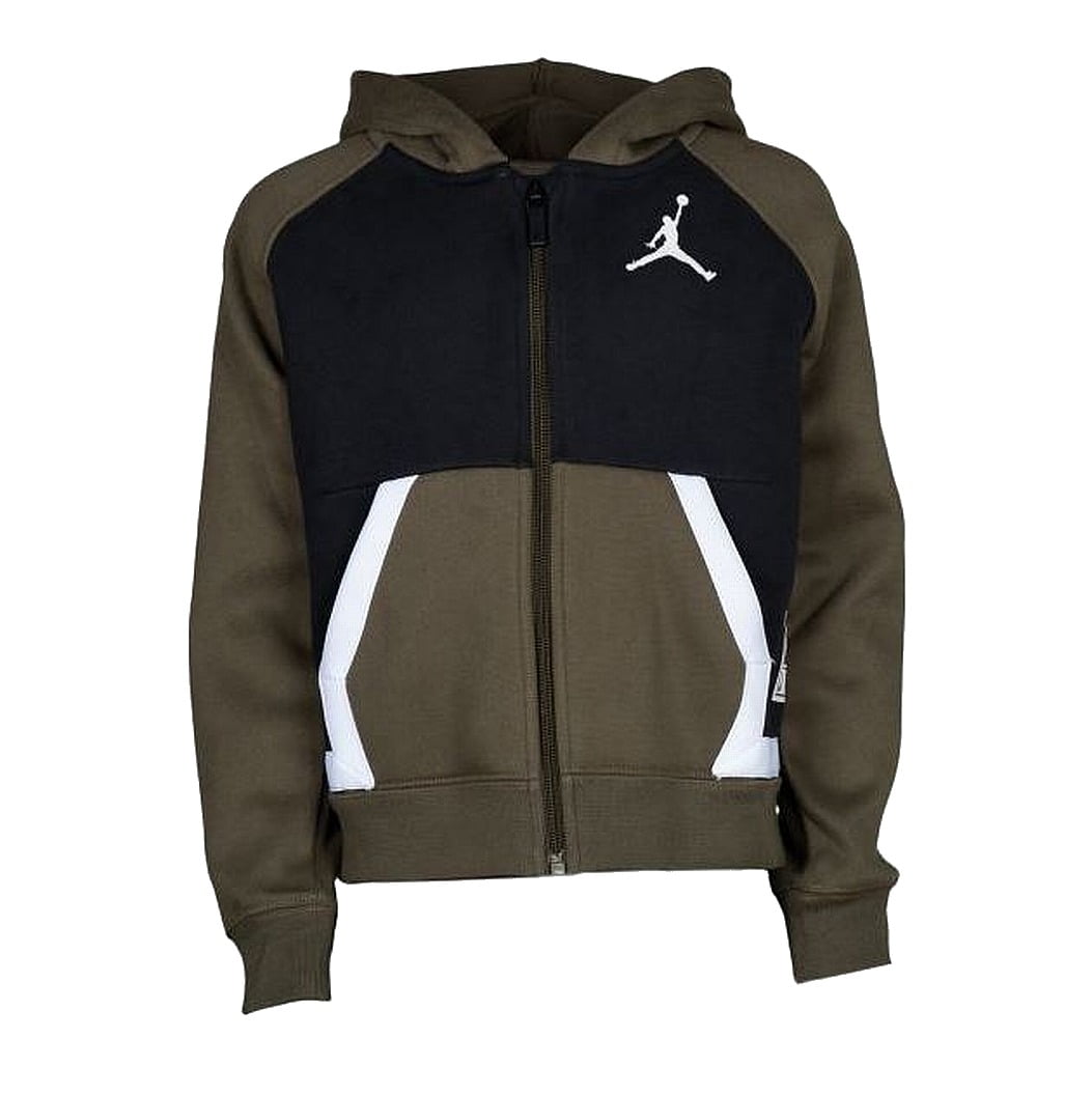 Jordan Boy's Sweater Olive Hooded FullZip Colorblock 4T Walmart