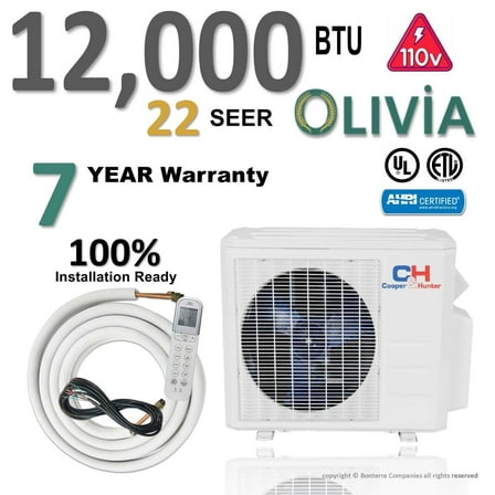 Cooper & Hunter 12000 BTU Mini Split Air Conditioner Heat Pump 21.5 Seer 220v