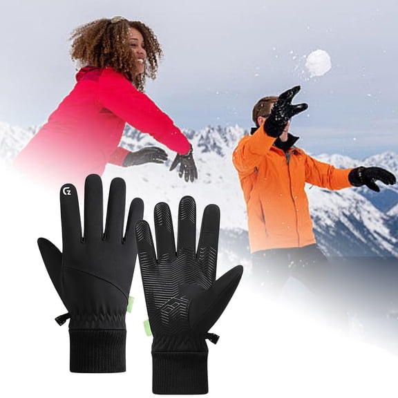 Anti- Waterproof Thermal Winter Gloves for Men and Women Windproof Cold Weather Motorcycle Riding Bicycle Cycling Hiking Gloves Touch Screen Anti- Winter Sport Outdoor(Black,10.23 Inch)