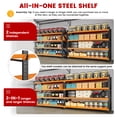 thumbnail image 6 of AUHUP 4-Tier Garage Storage Shelves 5000LBS Heavy Duty Metal Shelving 60" W Shelving Unit for Warehouse,Basement Industrial,Commercial Utility Rack Shelf, Black&Orange, 70"H x 60"W x 24"D, 6 of 11