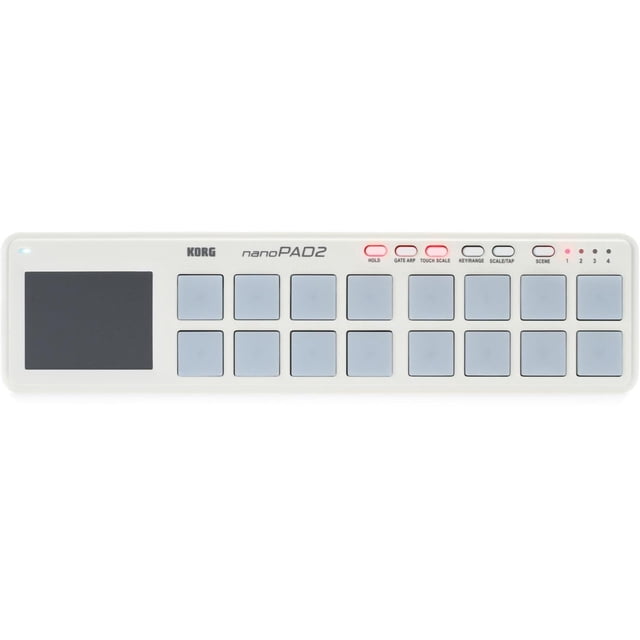 Korg Slim-Line USB Superficie de Control USB, Controlador de Drum Pad USB de línea Delgada, Blanco