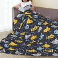thumbnail image 6 of Bingfone Watercolor Bathyscaphe Print Flannel Fleece Blanket Throw Blanket for Bed,Sofa,Couch,Travel,Camping(60"x50" ), 6 of 8