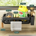 thumbnail image 4 of Srofufon Kitchen Rust Resistant Sink Caddy with Removable Brush Holder and Drain Tray, Black, 4 of 7