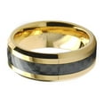 thumbnail image 3 of Metal Masters Mens Goldtone Tungsten Ring Wedding Band Black Carbon Fiber 8mm, 3 of 8