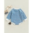 thumbnail image 4 of Bagilaanoe Newborn Baby Girl Rompers Plaid Print Long Sleeve Bodysuit 6M 12M 18M 24M Infant One Piece Jumpsuit, 4 of 9